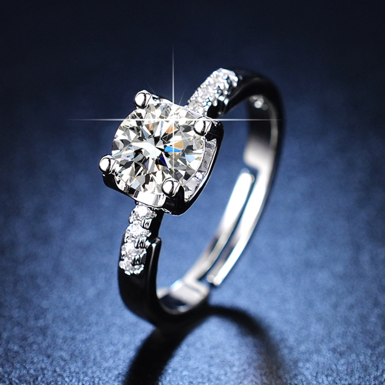 Imitation Moissanite Ring Women's fashion Six Prongs Wedding Ring Free Shipping