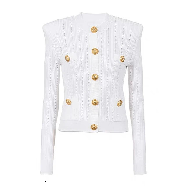 2026 Spring/Summer New Long Sleeve Short Round Neck Hollow Knitted Top Fashion Women's Cardigan Jacket