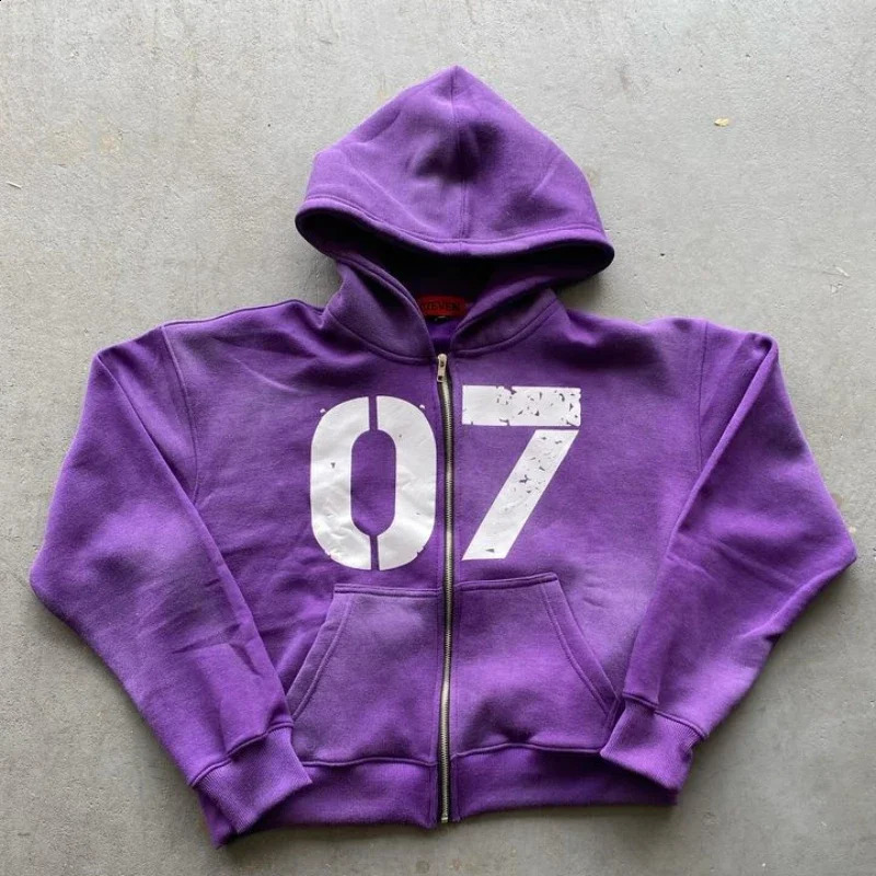 Y2k printed womens zipper cardigan hoodie Harajuku drawstring casual mens and womens sports pants suit clothes 240921