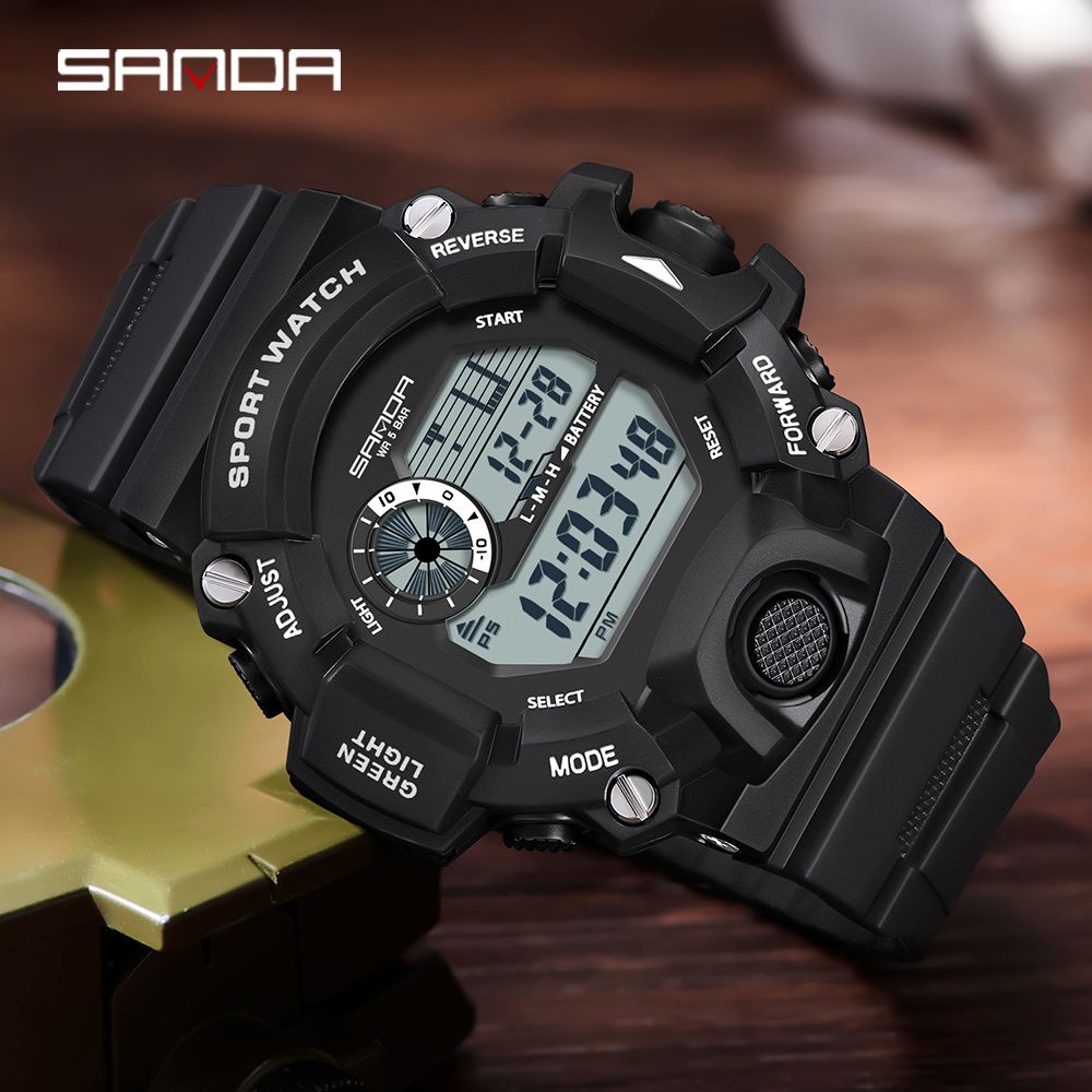 SANDA Digital LED Watch Men Waterproof Sport Men 326 Watch Luxury Brand MilitaryWristwatch For Male Clock Relogio Masculino 03