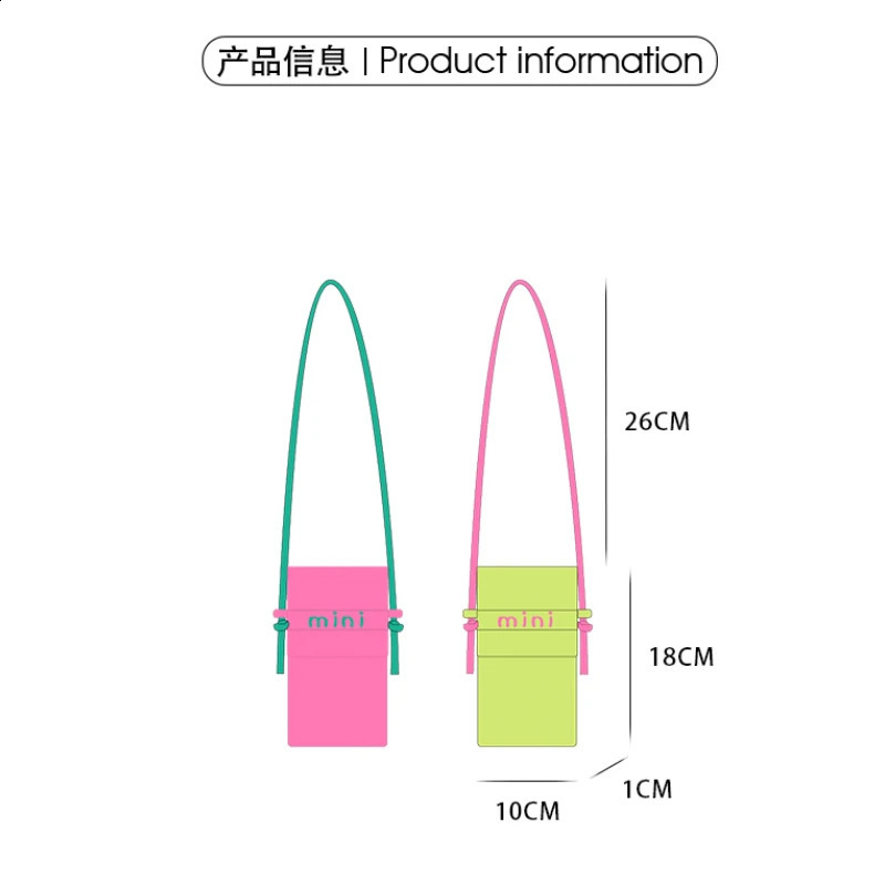 Fashion Cute Phone Bag Simple Green Rose Red Shoulder Crossbody Girls Fabric Small Storage Purse Card Holder 240919