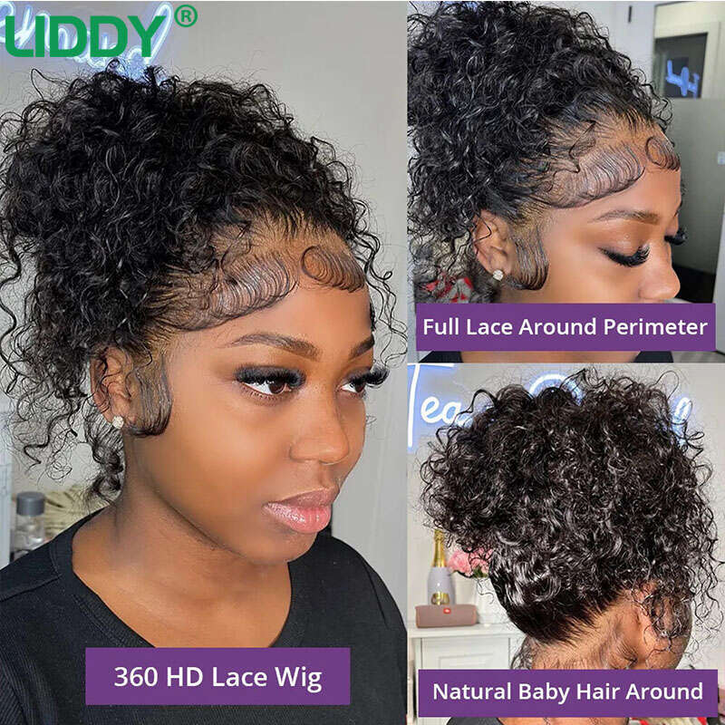 360 Full Pre Plucked Deep Curly Human Hair Transparent 13x4 13x6 Lace Frontal Wigs For Black Women Water Wave Wig