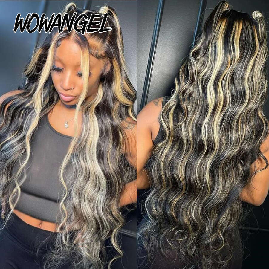 Wow Angel 34inch Highlight Body Wave 5X5 HD Lace Closure Honey Blonde 250% Glueless Wig Human Hair Ready to Wear Wigs