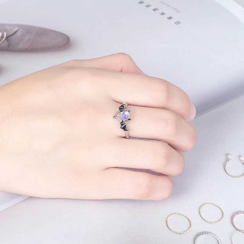 Gothic Punk Angel And Demon Devil Wings Couple Rings For Women Men Fashion Best Friend Wedding Engagement Ring Jewelry GiftsX240921