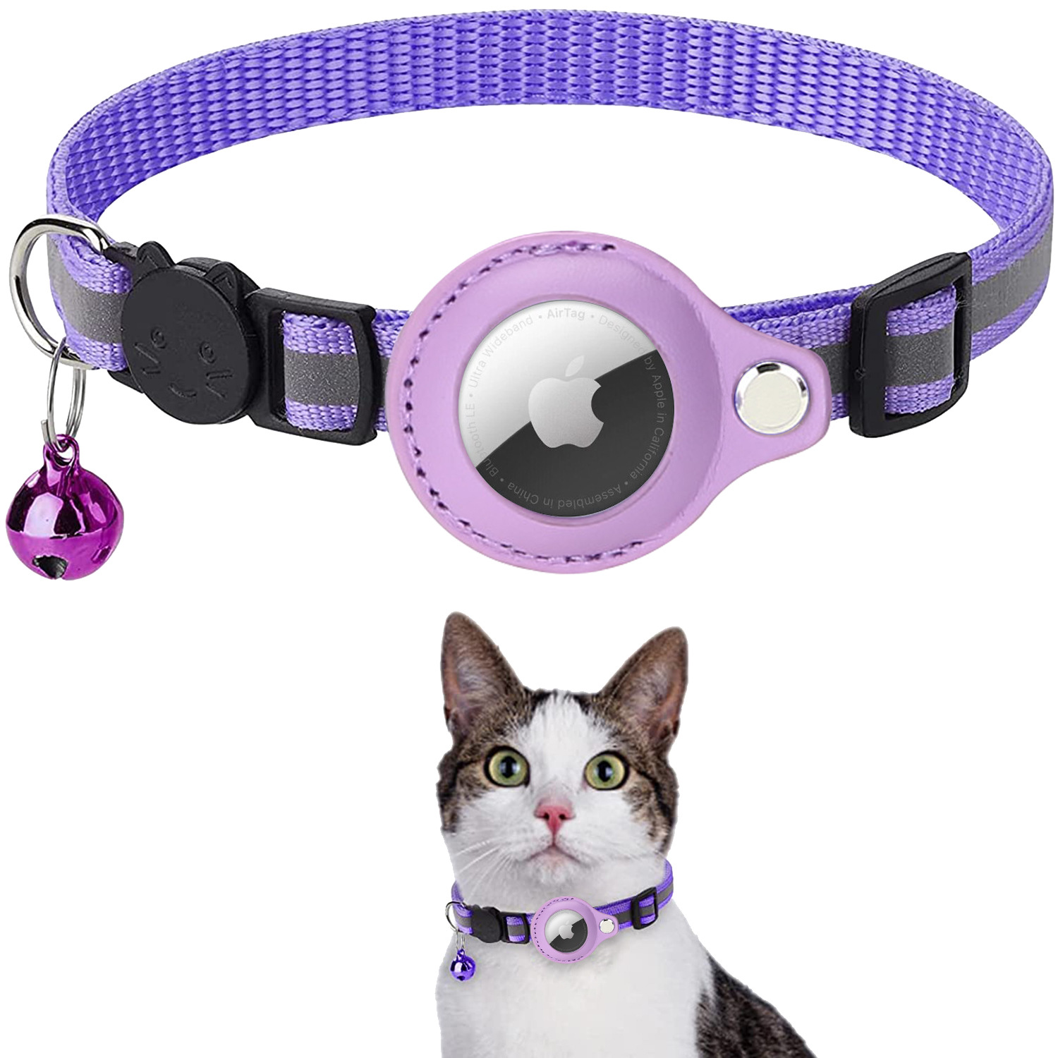halloween Suitable for pet Airtag tracker protective case anti-loss pet locator collar Cat reflective bell collar