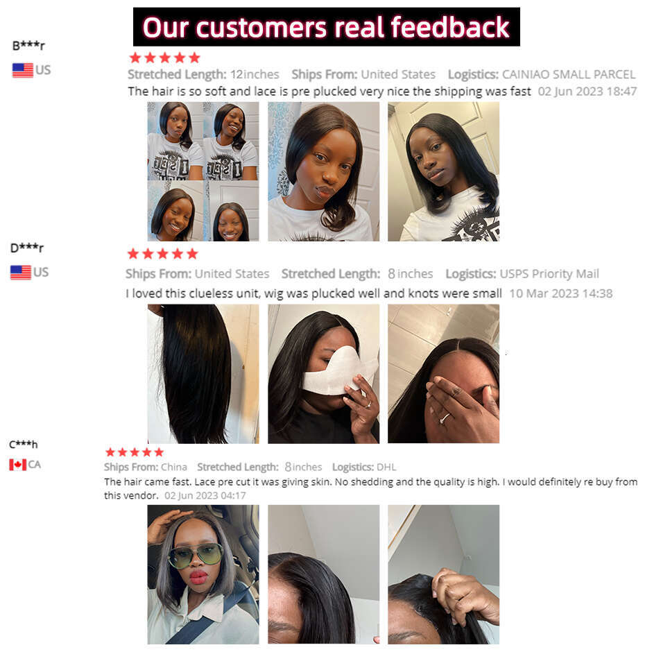 Pre-Bleached Knots Glueless Wig Ready To Straight Pre-plucked Human Hair Bob Pre-cut HD Lace Wear Go Wigs