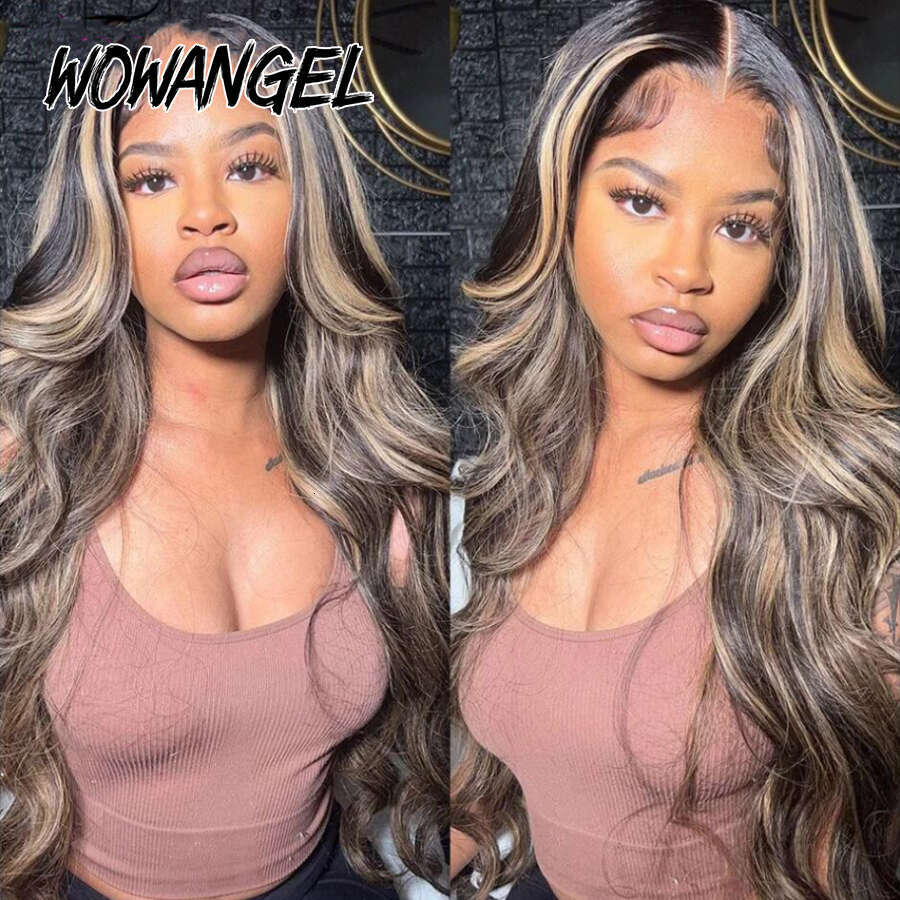 Wow Angel 34inch Highlight Body Wave 5X5 HD Lace Closure Honey Blonde 250% Glueless Wig Human Hair Ready to Wear Wigs