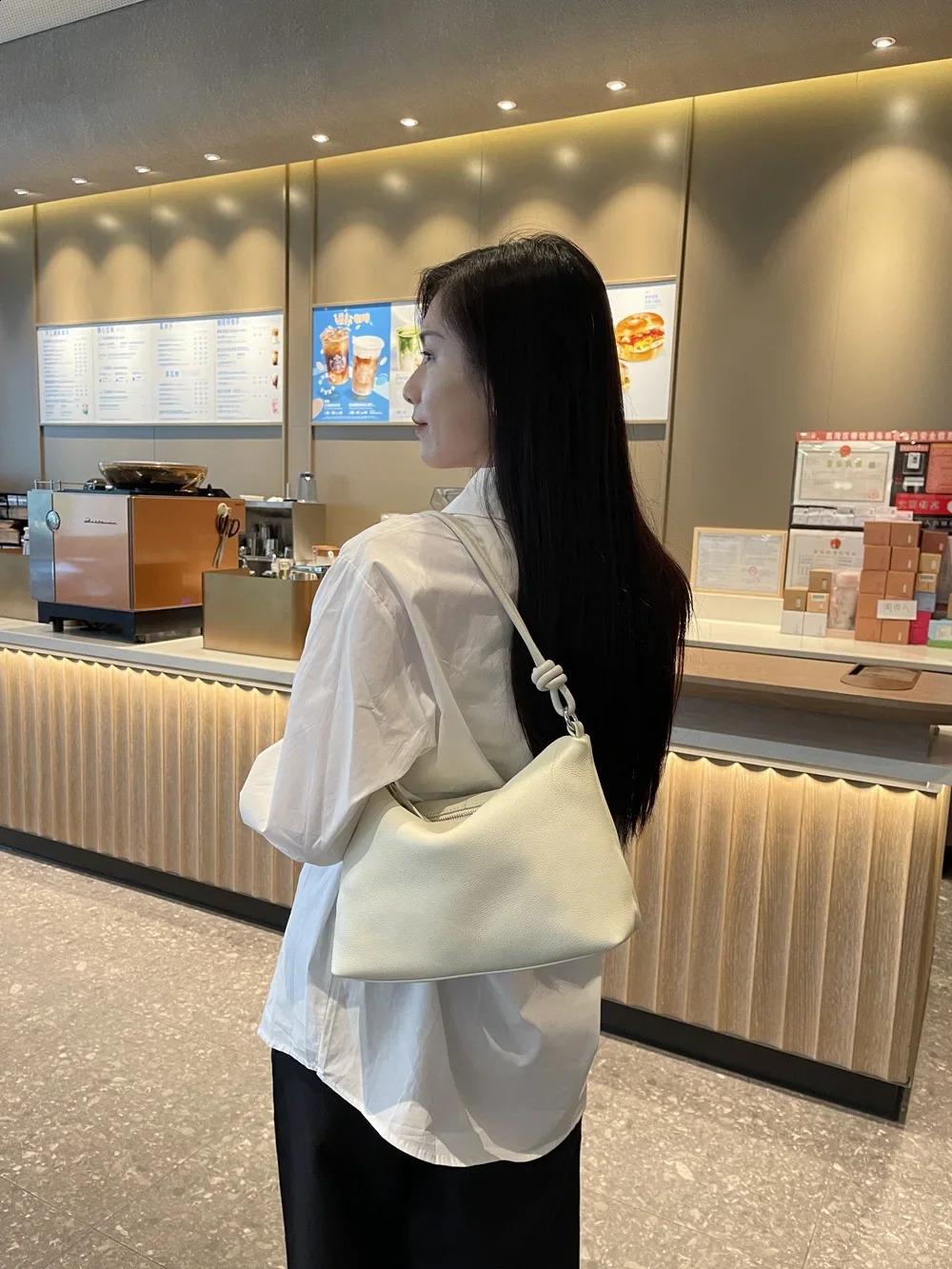 Commuting Single Shoulder Womens Handbag Genuine Leather Hobo Bag Ladies Large Capacity Natural Cowhide Underarm Bag 240909