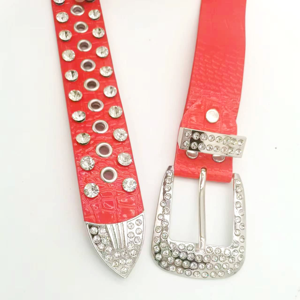 New Trend Bling Bling Rhinestone Belt Western Cowboy Crystal Studded Leather Diamond Belt For Jeans