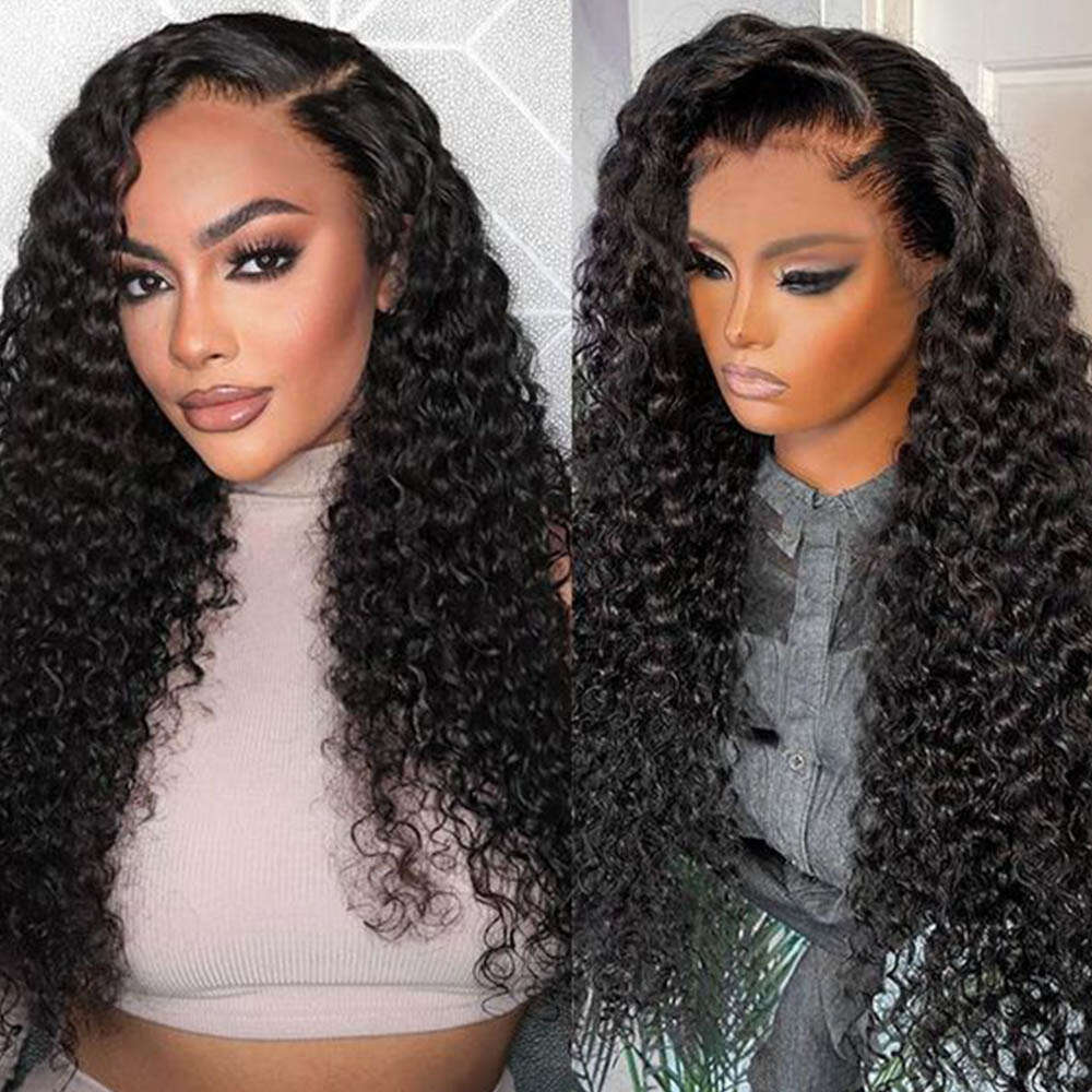 Deep Wave 200 Density Frontal Hd Lace Front Wig Human Hair Moxika