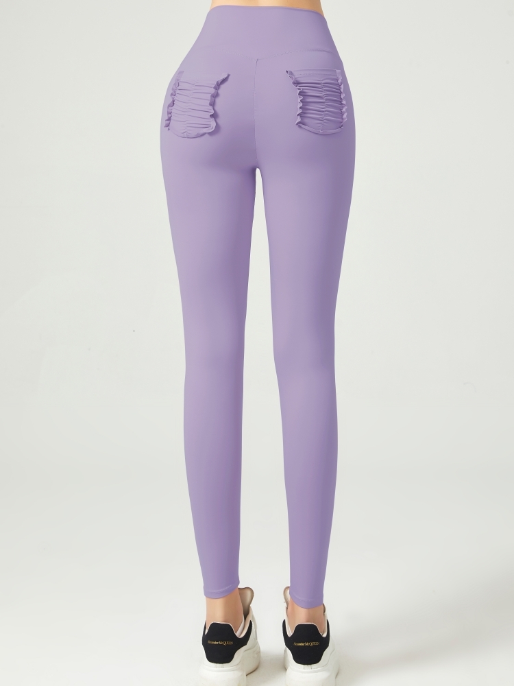 High Waist Women Yoga Stretch Fiess Gym With Back Pocket Exercise Sports Pants Training Tights Running Leggings Quick