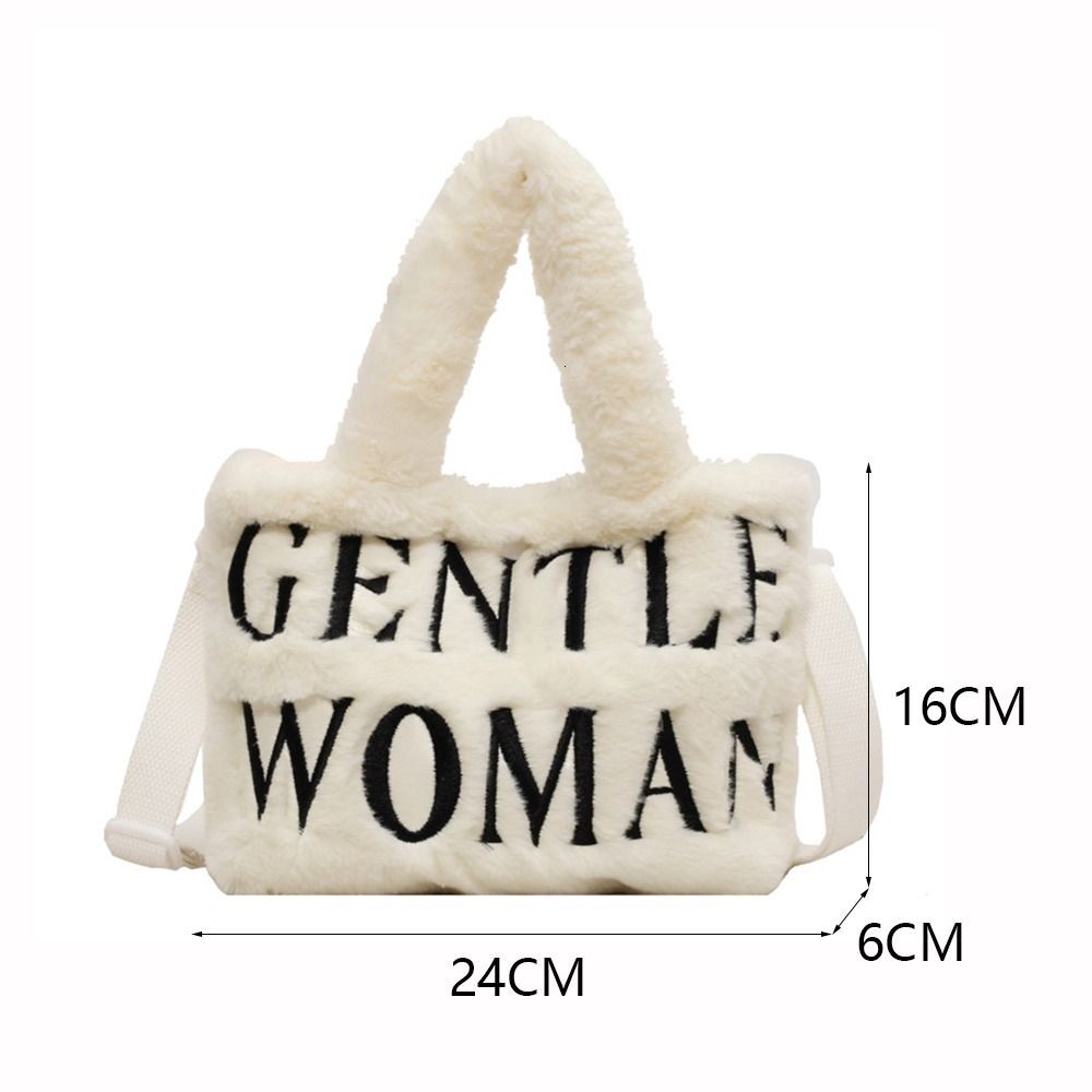 FANU272 Large Capacity Shoulder Letter Painted Plush Messenger Bag Stylish Tote Bags Birthday Gifts