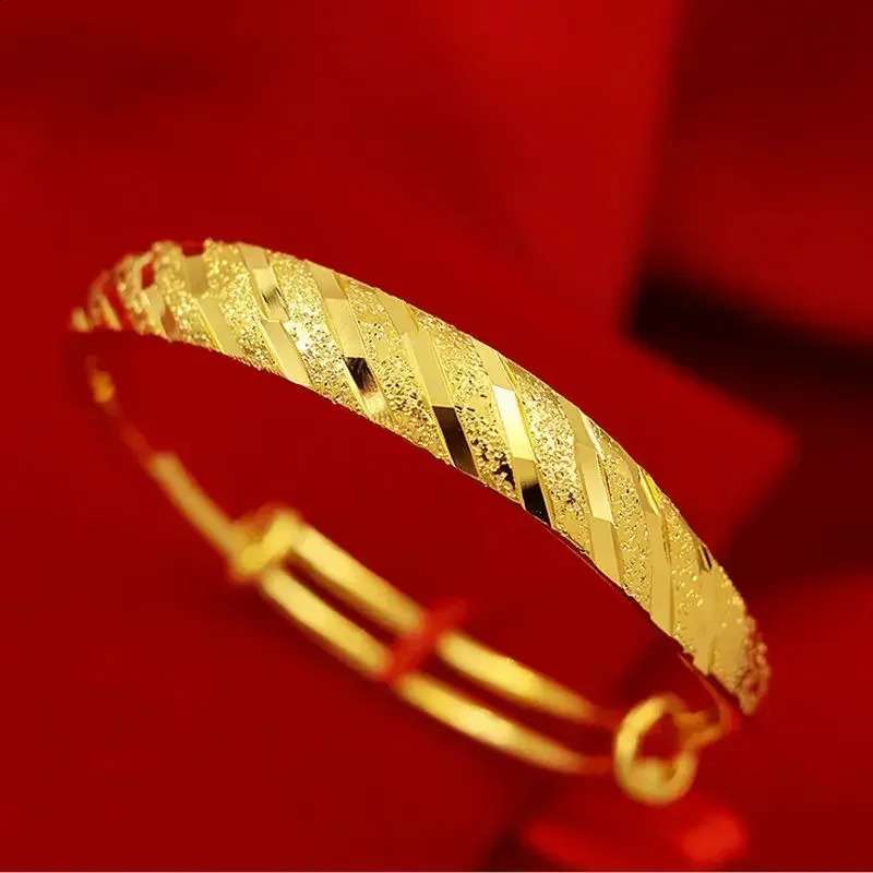 Real gold 24K bracelet 999 wedding gift turns rich instantly AU750 for friends jewelry 240912