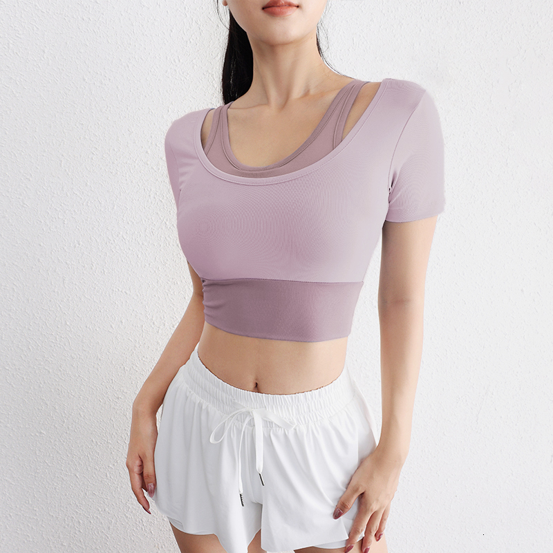 Gym Fiess Sports Active Wear T Shirt O Neck Short Sleeve Yoga Shirts For Women