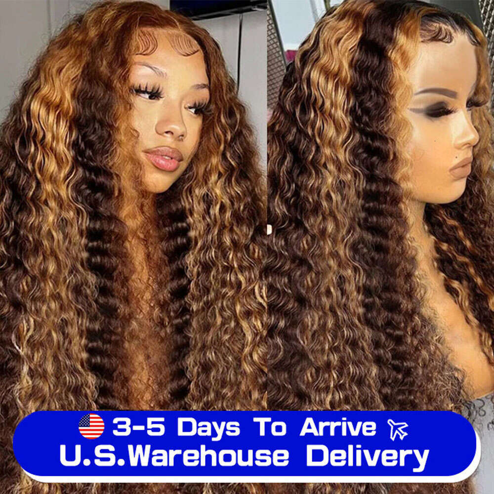 Loose Deep Wave Wig Human Hair Ready To Wear13x4 13x6 Lace Closure Curly Highlight Ombre 4/27 Preplucked Haire Pre Cut