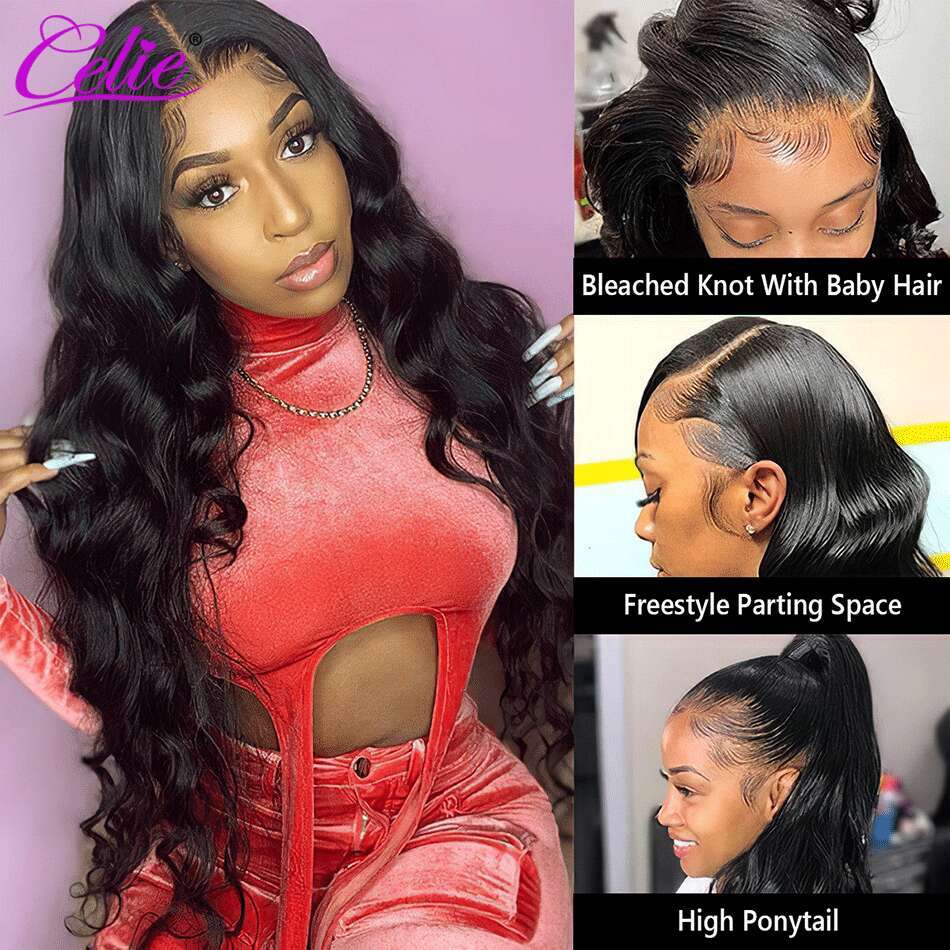 Celie 13x4 Front Wigs For Women Transparent HD Lace Frontal 5x5 Body Wave Ready To Go Wig Human Hair
