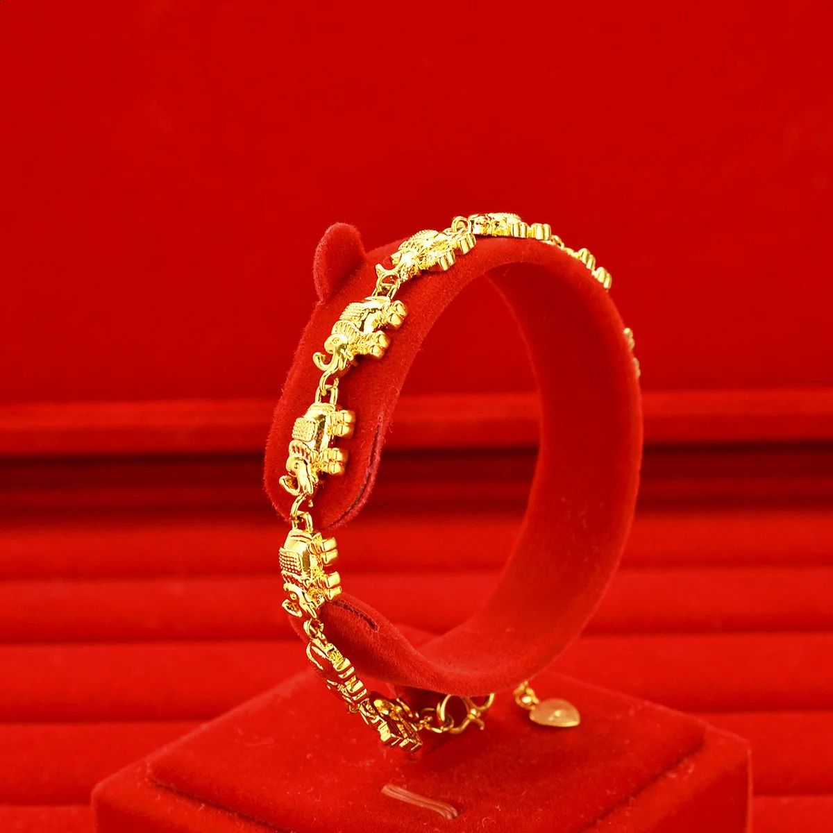 High quality AU999 gold bracelet womens jewelry 24K pure mascot elephant handmade fashion real 240912