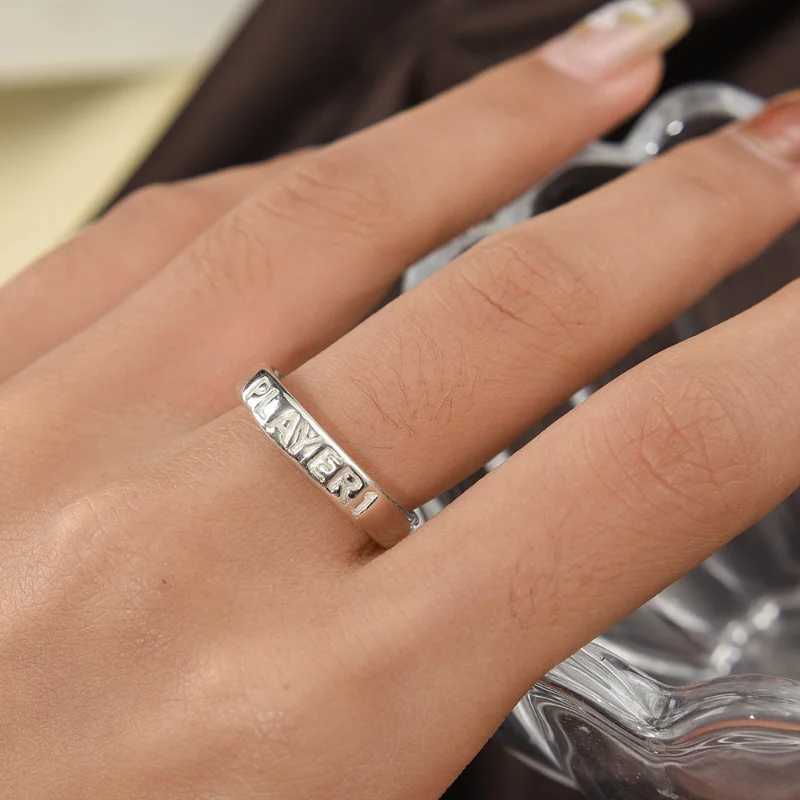 Luminous Ring for Couple Creative Glowing in the Dark Player 1 Player 2 Matching Gaming Ring for Women Men Valentines Day GiftX240921
