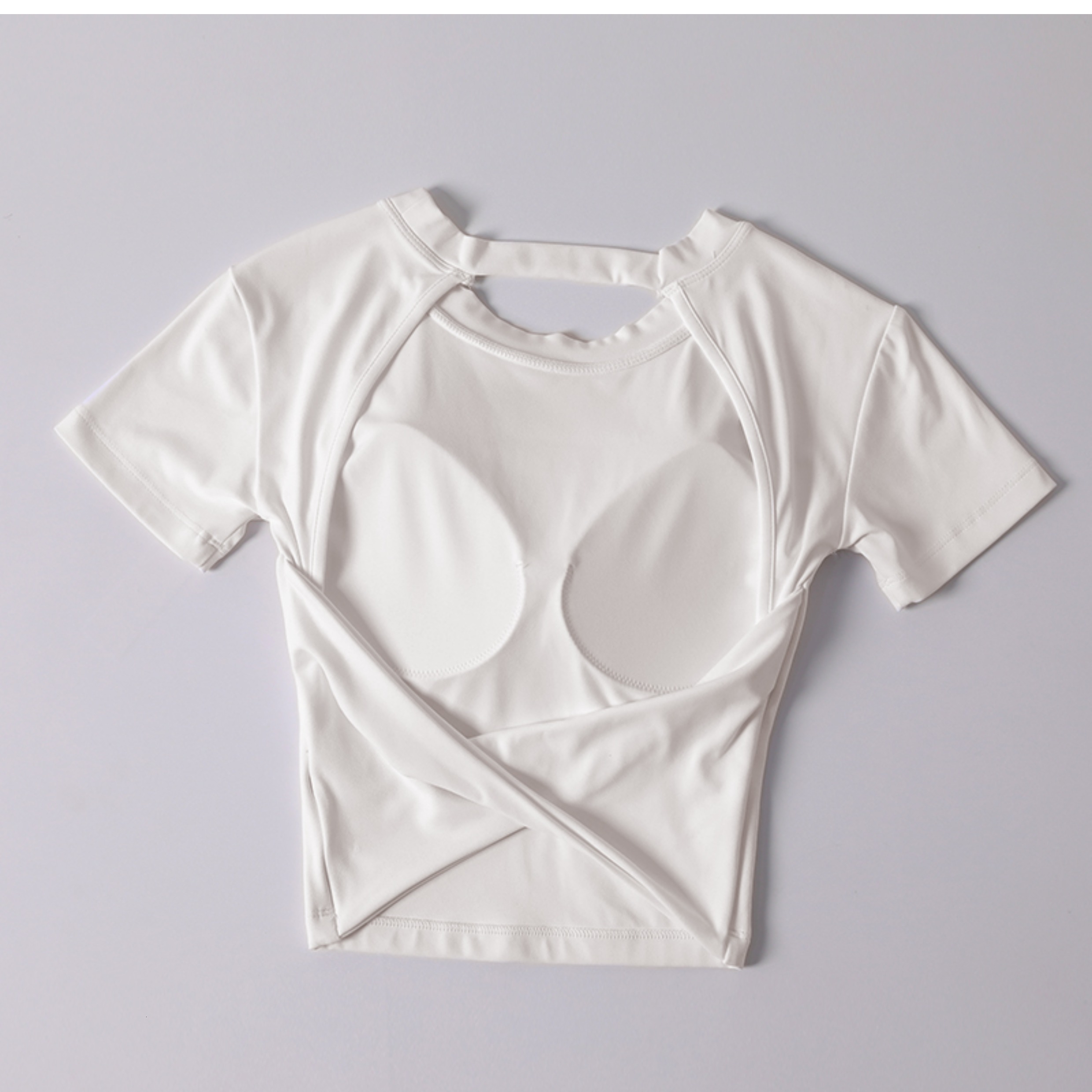New Short Sleeve With Chest Pad Sexy Back Fiess Yoga Top Women Wear Waist Slimming Sports T-Shirt