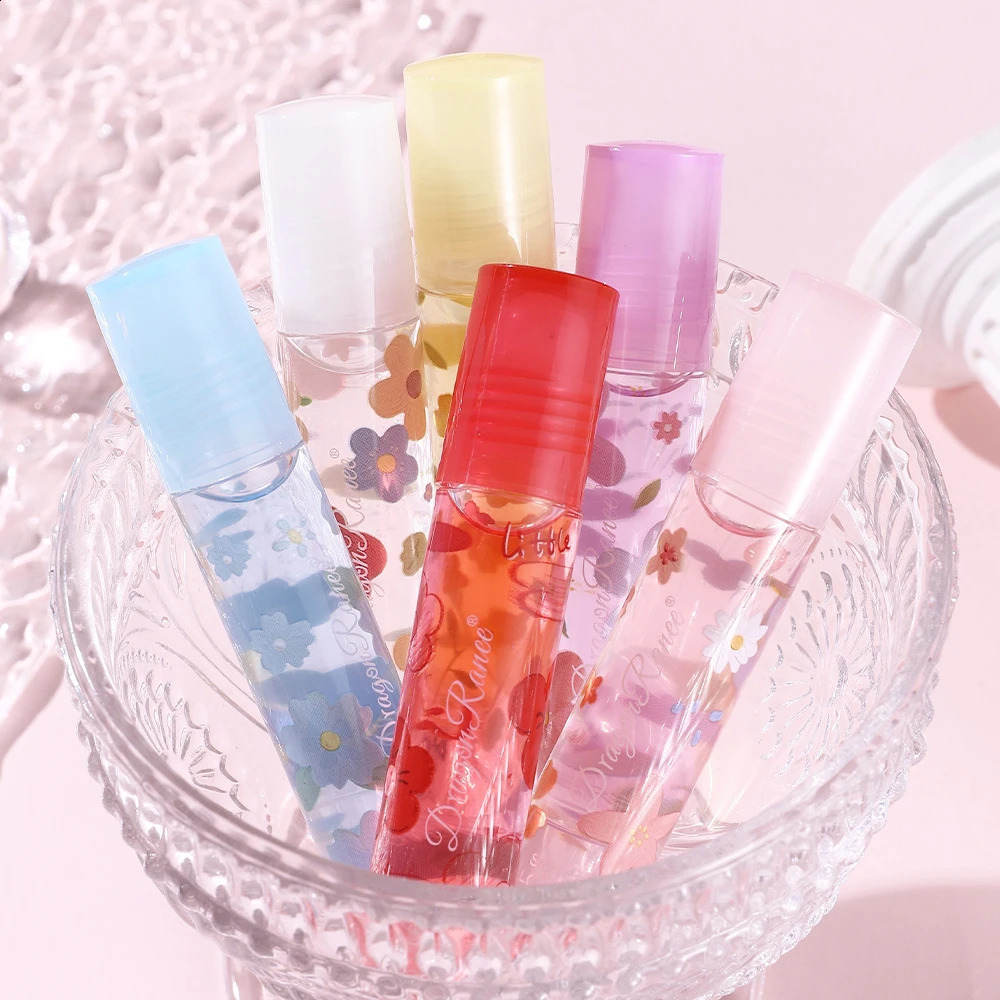 1PC Transparent Lip Gloss Clear Oil Glaze Air Sexy Cute Flower Balm NonSticky Liquid Moisturizing Plumping Tinted 240911