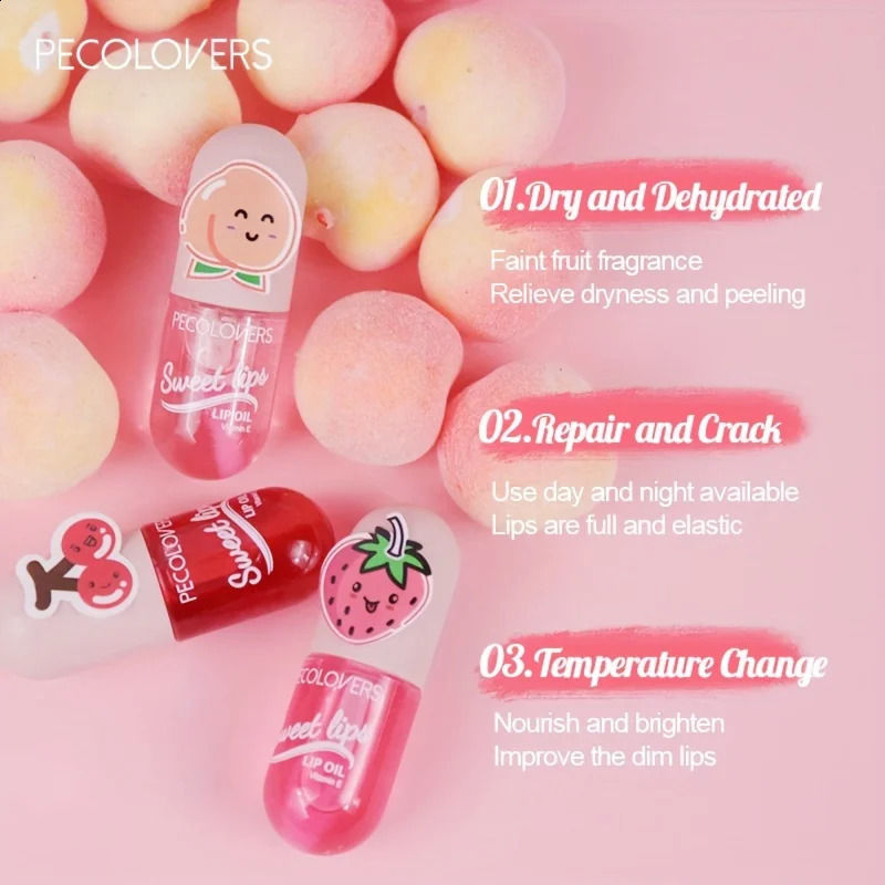 1PC Mini Capsule Color Change Lip Gloss Oil Moisturizing Transparent Glossy Nutritious Liquid Lipstick Cosmetic 240911
