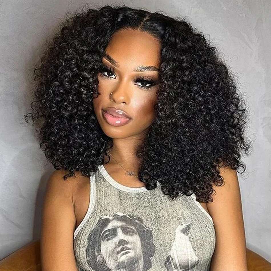 13X4 Short Bob Wig Brazilian Water Wave Lace Frontal Human Wigs for Women Perruque Cheveux Humains Deep Curly Hair On Sale