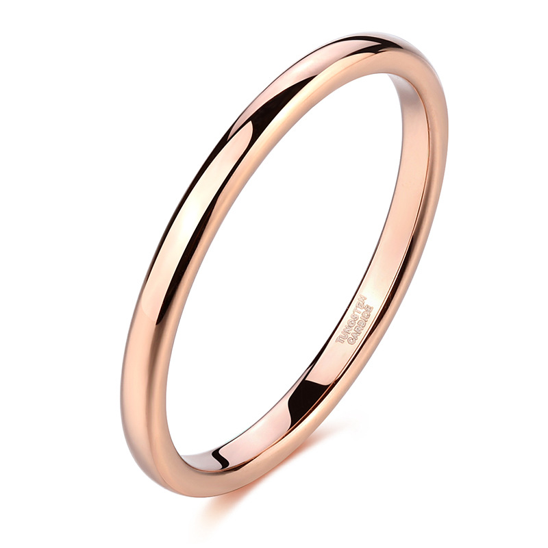 Classic polished comfortable hemispherical ring 2mm wide women's slim plain ring ring Free shipping