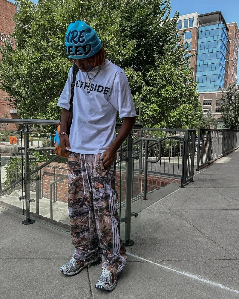 American Trend Hiphop Harajuku Personalized Striped Sweatpants Oversized Loose Fashionable Casual Wideleg Pants for Men 240910