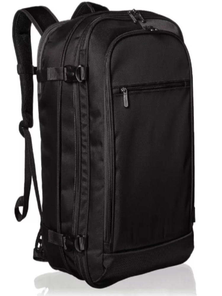 Basics Carry On Travel Backpack, With Internal Zippered Laptop Sleeve, Lightweight yet Durable, Extra Large with Expandable Space, Dual Use As Backpac