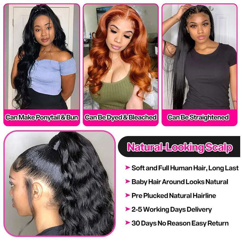 Body Wave Front Human Wigs 250 Density Brazilian 13x4 Lace Frontal Wig For Black Women Pre Plucked With Baby Hair