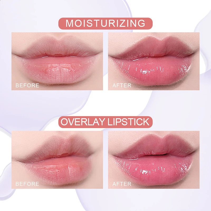 1PC Transparent Lip Gloss Clear Oil Glaze Air Sexy Cute Flower Balm NonSticky Liquid Moisturizing Plumping Tinted 240911