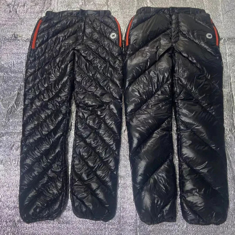 Thermal Mens Trendy Outdoor Sport Goose Down Pants Women Waterproof Camping Winter Hiking Thicken Padded Trousers 240913