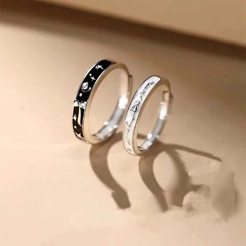 Romantic Little Prince Rose Flower Lovers Rings Unisex Creative Adjustable Open Couples Ring Girlfriends Valentines Day GiftsX240921