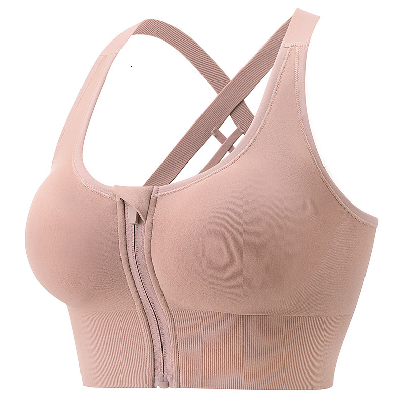 New Solid Color Sports Cross Back Removable Chest Pads Breathable Yoga Fiess Top Wear Bra For Women
