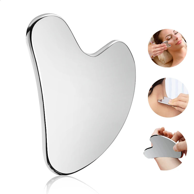 Stainless Steel GuaSha Scraping Face Care Lifting Massage Tools Anti Wrinkle Skin Tighten Cooling Cellulite Massager Tool 240911