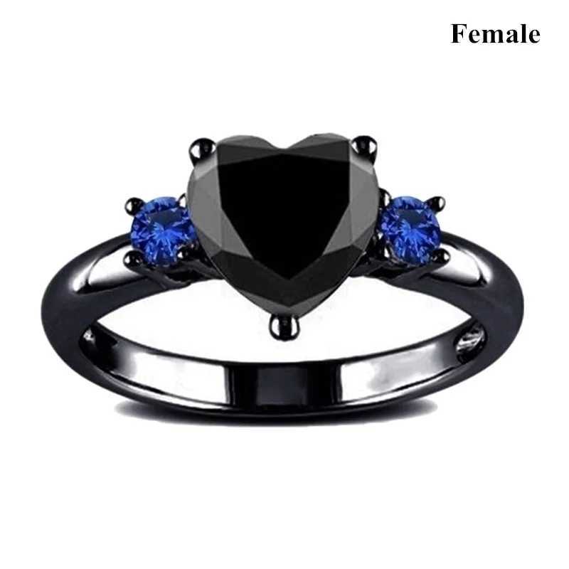 Charm Couple Rings Men Stainless Steel Celtic Dragon Ring Black Zircon Womens Wedding Band Rings Set Valentines Day JewelryX240921