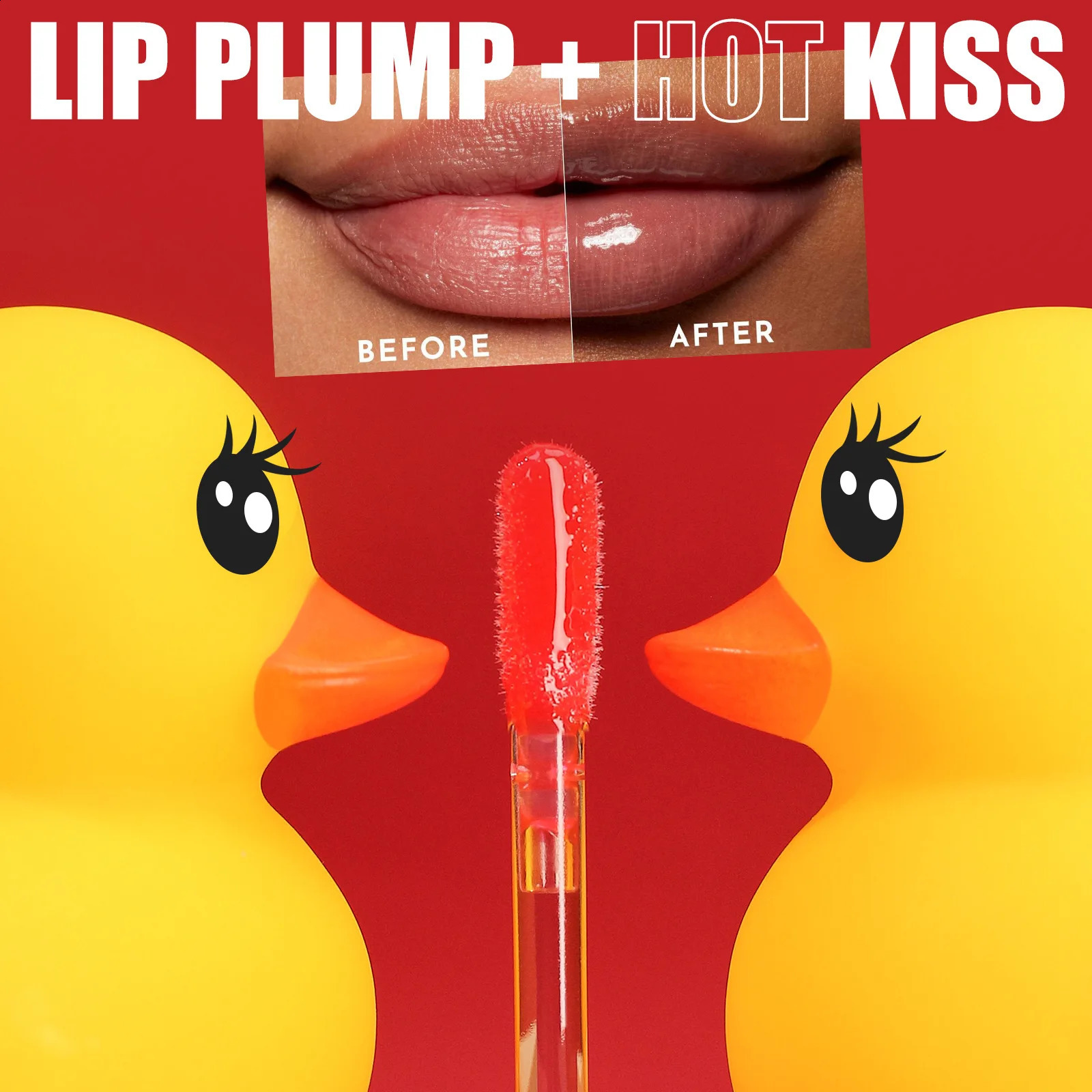 MLSMILE 3pcs Duck Mouth Fruit Fragrance Plump Lip Oil Moisturizing Mirror Gloss Beep Glaze Set 240911