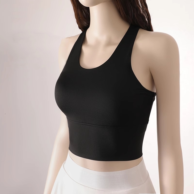 Women's Lightweight High Impact Backless Sports Crop Tops Cross Straps Elastic Push Up Shockproof Workout Yoga Bra
