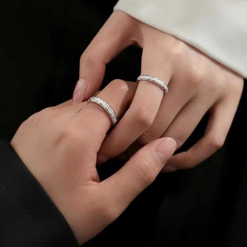 S925 Silver Plated Couple Rings Niche Design Simple Fashion Openning Index Finger Ring for Men and Women Classic Wedding RingsX240921