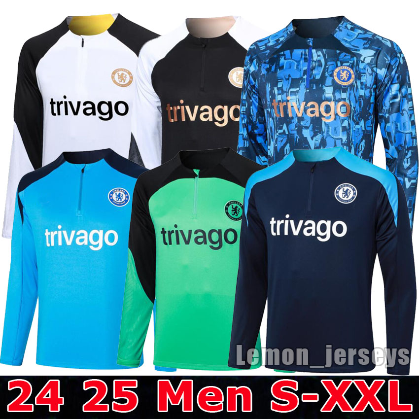 2024 2025 Chels ea footbal Training clothesl soccer jersey kit 24 25 PALMER NKUNKU NETO half-zipper long-sleeved tracksuits chandal futbol survetement Training top