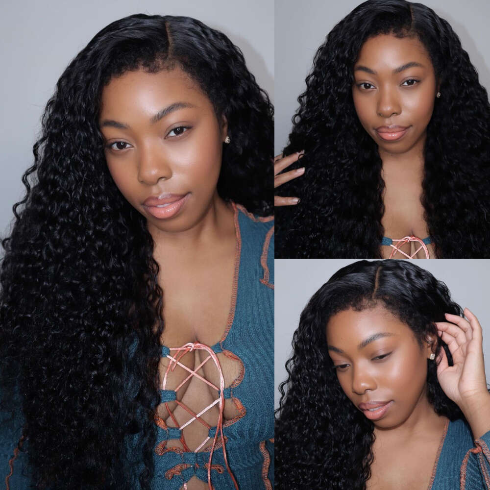 Kinky Front Human With 4C Edges Baby Hair Wigs Realistic Natural Curly Haire Lace Wig 180% Density