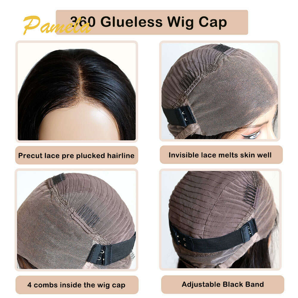 Super Double Drawn Glueless Wig Human Hair Ready To Go Loose Deep 250% High Density Bob 13x4 HD Transparent Lace Frontal Wigs