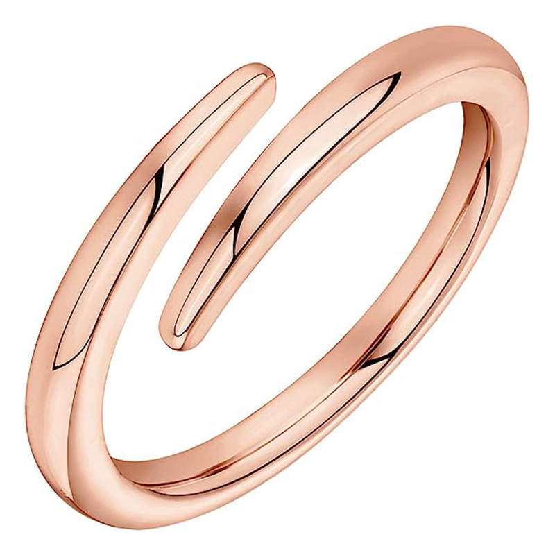 New Personality Couple Simple Plain Glossy Gold Titanium Steel Open able Ring Free shipping