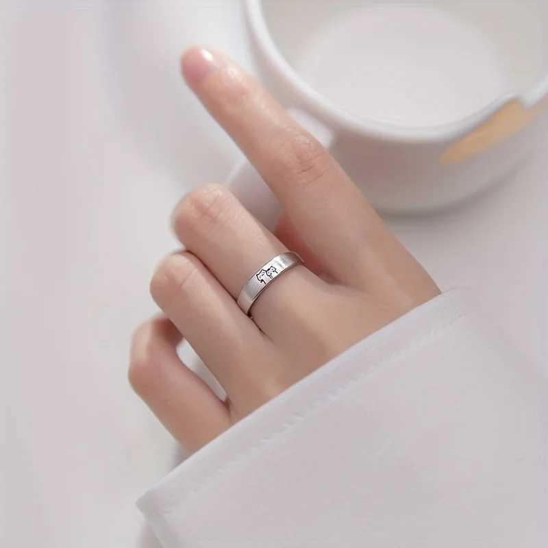 2Pcs Couple Rings Cute Kitten Adjustable Ring Fashion Simple Cat Jewelry Christmas Gift 2023 New In Trendy Simple AccessoriesX240921