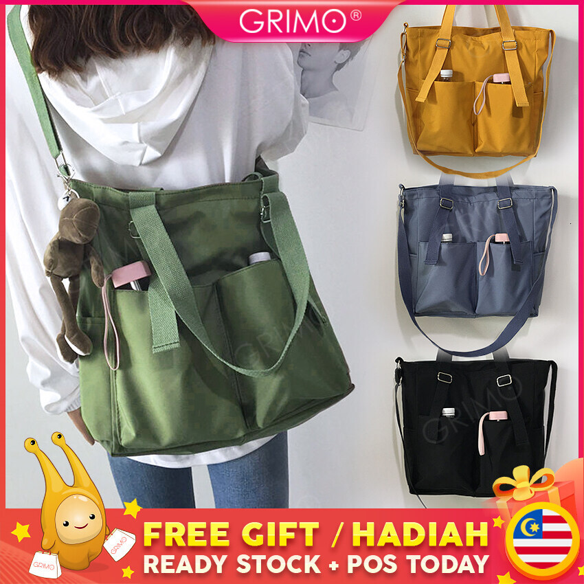 GRIMO Malaysia - Large Haku Handbag Tote Crossbody Shoulder Bag Women's Tangan Wanita Perempuan Casual Wallet Purse Cross Body Gift Korea Japan N