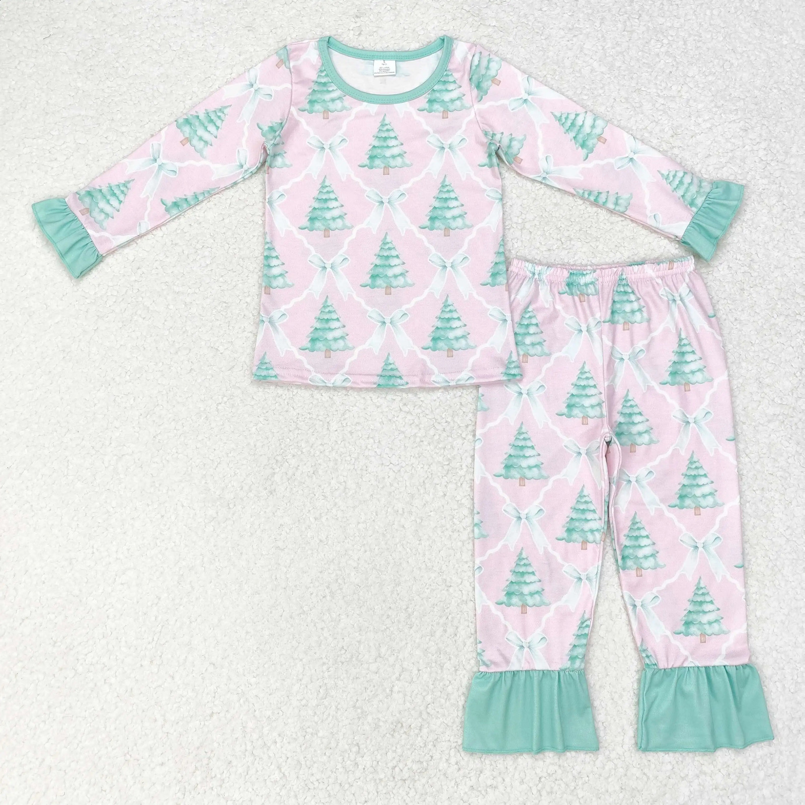 Wholesale Baby Girl Christmas Santa Pajamas Children Sleepwear Long Sleeve Shirt Set Kid Cactus Pants Toddler Western Outfit 240911