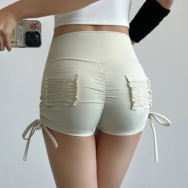 2024 New Workout Fiess Training High Waist Scrunch Butt Seamless Sports Yoga Biker Shorts With Drawstring For Women