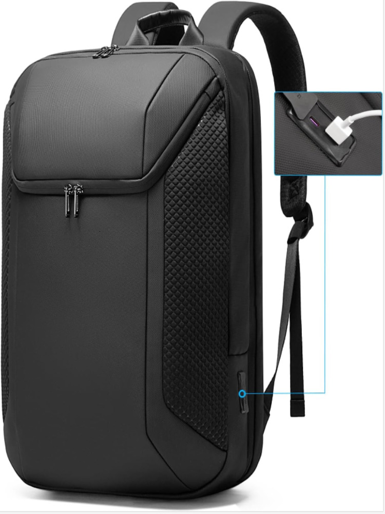 Men Laptop Fits 15.6 Inch Notebook, Business Work Backpack with USB3.0 Fast Charging Port