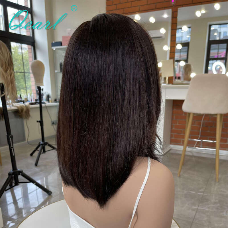 Straight Short Bob Frontal 13x4 Real Human Hair Wigs for Women Brown Ombre Blonde Glueless Virgin Lace Wig 150% Qearl