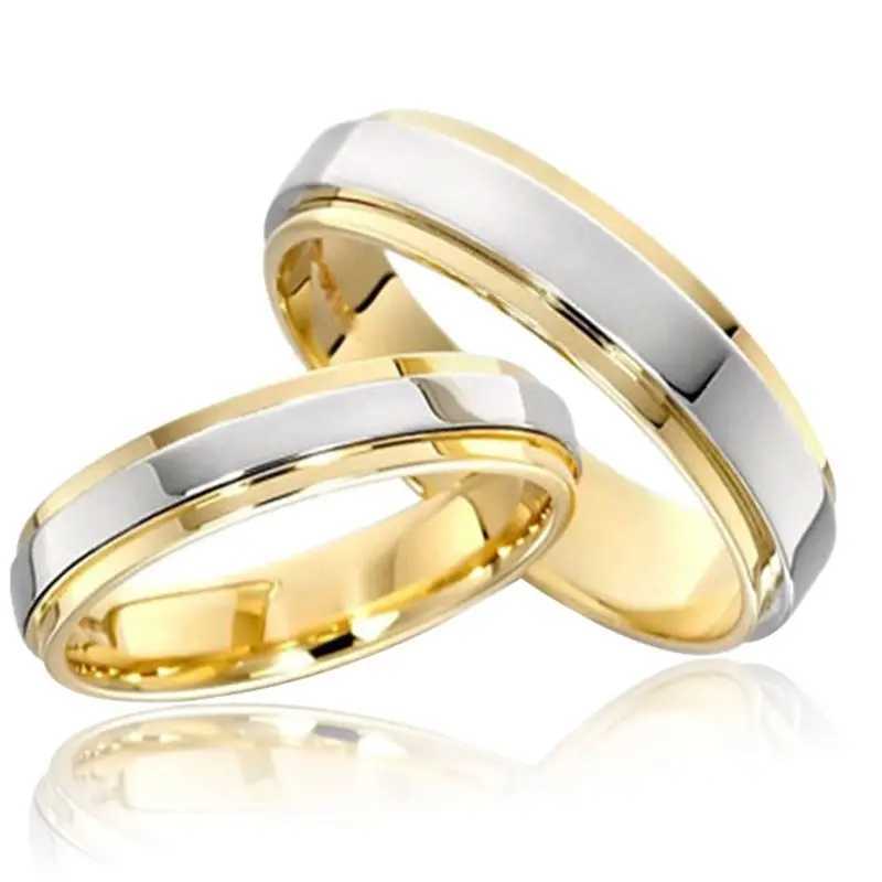 4mm 6mm Couple Ring Gold-Color Jewelry for Women Man Titanium Steel Lover Ring Personalized Ring Customize Ring Engraved RingX240921